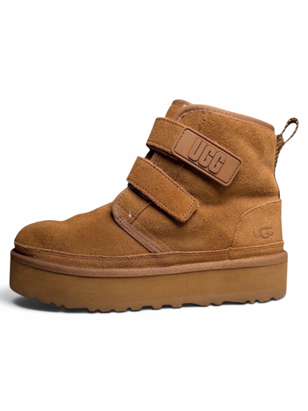 UGG Neumel Platform Chestnut Suede Boots Womens 7 EU 38